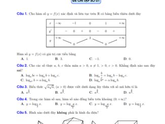 10 đề ôn tập thi học kì 1 Toán 12 có đáp án và lời giải chi tiết
