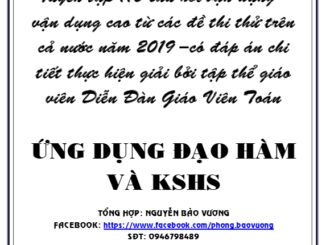 110 bài toán VD VDC ứng dụng đạo hàm để khảo sát và vẽ đồ thị của hàm số