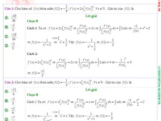 59 bài tập tích phân hàm ẩn có lời giải chi tiết