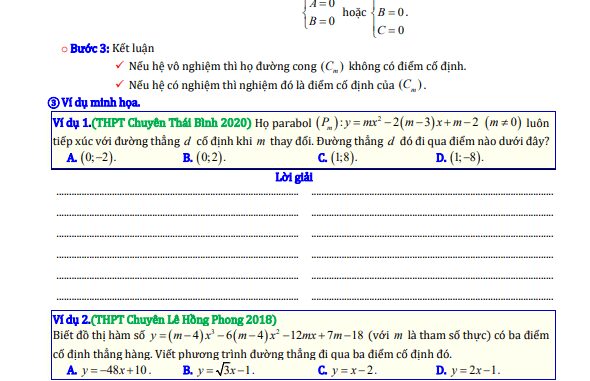 Bài tập một số điểm đặc biệt của đồ thị hàm số Diệp Tuân