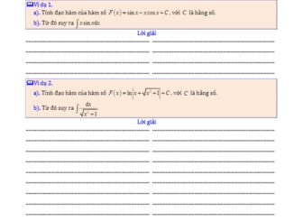 Bài tập nguyên hàm, tích phân và ứng dụng Diệp Tuân