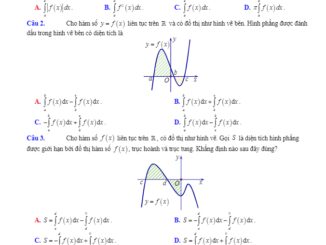 Bài tập trắc nghiệm ứng dụng của tích phân có đáp án và lời giải