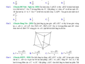 Bài tập VD VDC khối đa diện và thể tích của chúng