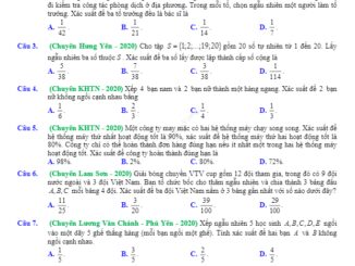 Bài tập VD – VDC Toán 11 trong các đề thi thử THPT 2020 môn Toán