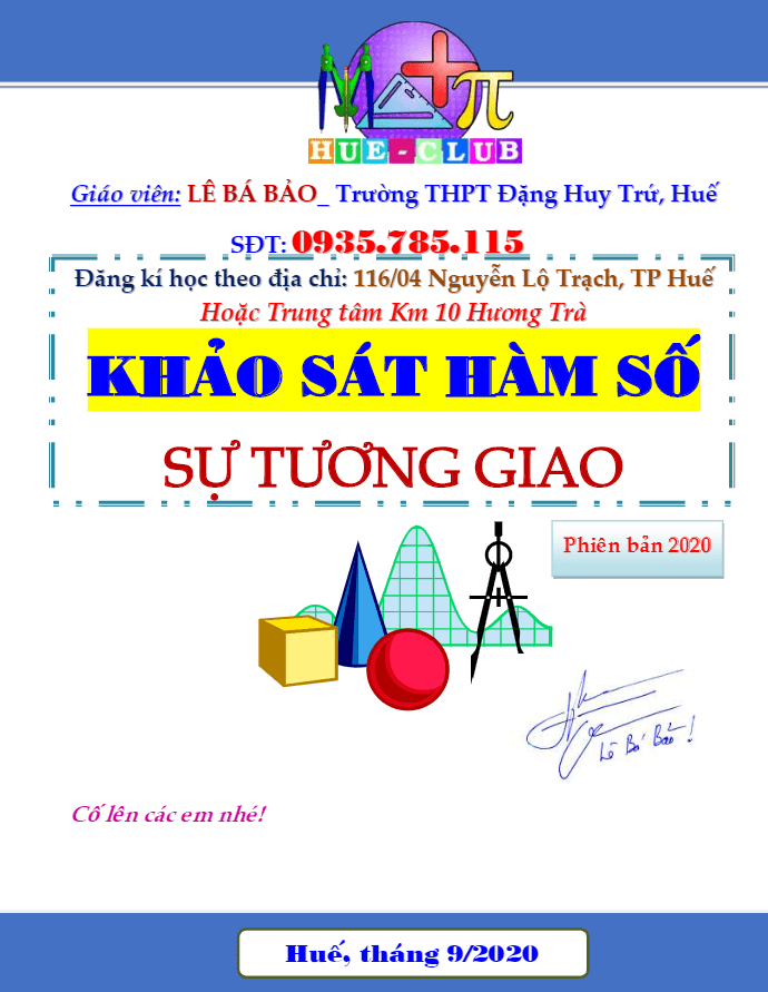 Bài toán tương giao của đồ thị hàm số Lê Bá Bảo