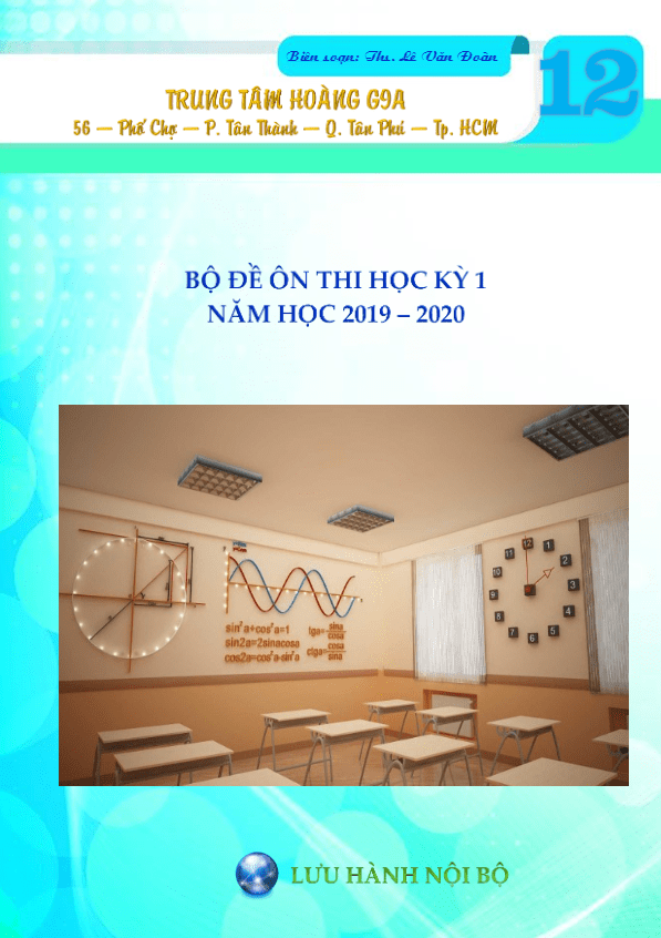 Bộ đề ôn thi học kỳ 1 Toán 12 năm học 2019 2020 có đáp án