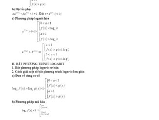 Các dạng bài tập VDC bất phương trình mũ và bất phương trình lôgarit