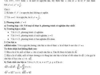 Các dạng bài tập VDC lũy thừa và hàm số lũy thừa