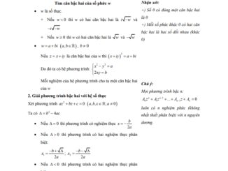 Các dạng bài tập VDC phương trình bậc hai trên tập số phức