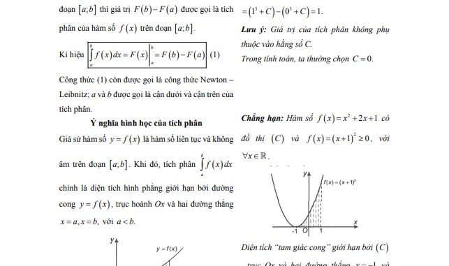 Các dạng bài tập VDC tích phân và một số phương pháp tính tích phân