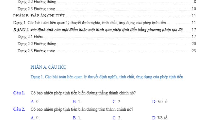 Các dạng toán phép dời hình và phép đồng dạng trong mặt phẳng