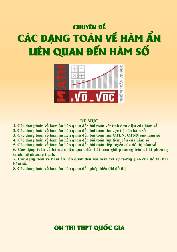 Các dạng toán về hàm ẩn liên quan đến hàm số