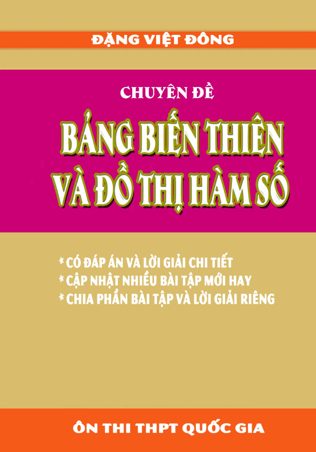 Chuyên đề bảng biến thiên và đồ thị hàm số Đặng Việt Đông