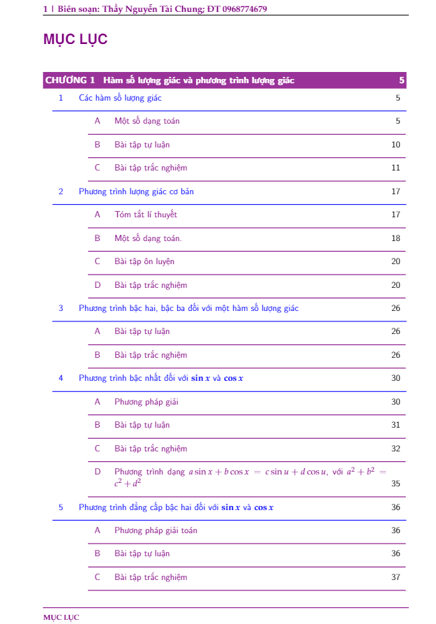 Chuyên đề hàm số lượng giác và phương trình lượng giác Nguyễn Tài Chung