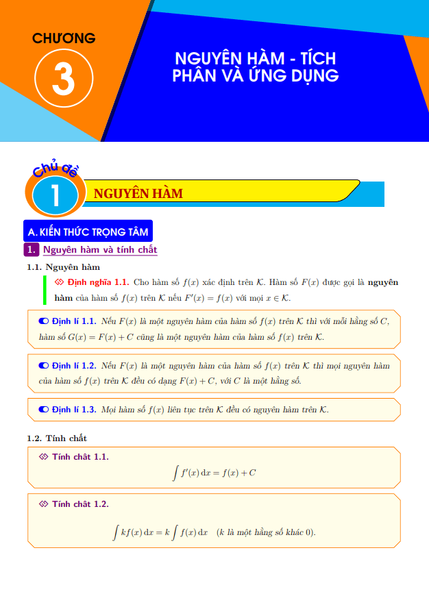 Chuyên đề nguyên hàm, tích phân và ứng dụng
