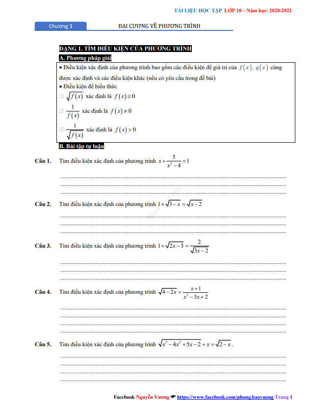 Chuyên đề phương trình và hệ phương trình Nguyễn Bảo Vương