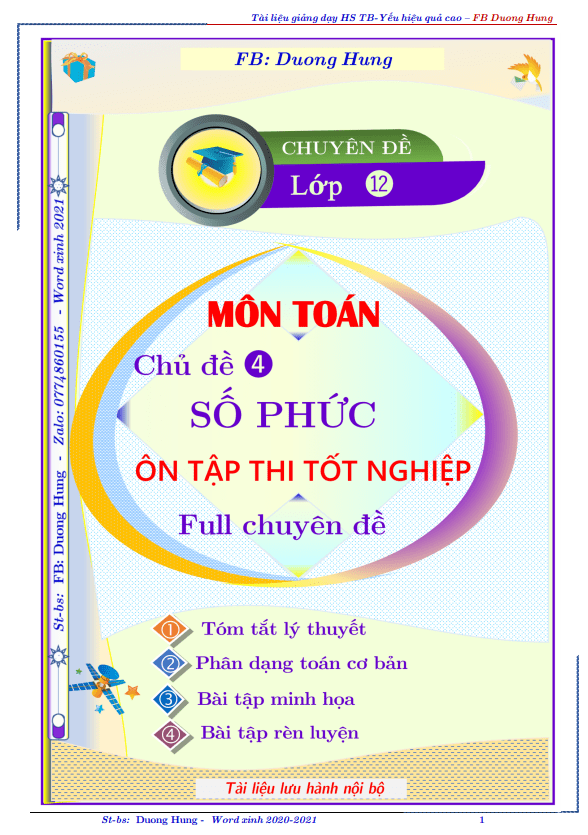 Chuyên đề số phức dành cho học sinh trung bình yếu Dương Minh Hùng