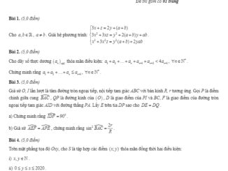 Đề chọn đội tuyển HSG Toán 12 năm 2020 2021 sở GD&ĐT Phú Thọ (Ngày 1)