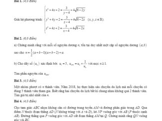 Đề chọn đội tuyển HSG Toán năm 2020 sở GD&ĐT Khánh Hòa (vòng 1).