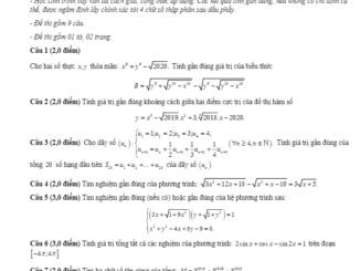 Đề chọn học sinh giỏi MTCT 12 năm 2019 2020 sở GD&ĐT Thừa Thiên Huế