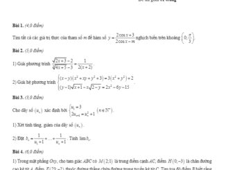 Đề chọn học sinh giỏi Toán 12 năm 2020 2021 trường THPT Chu Văn An Hà Nội