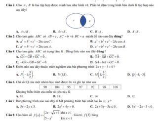 Đề cuối học kì 1 Toán 10 năm 2023 2024 trường THPT Lý Tự Trọng Khánh Hòa