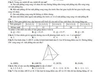 Đề cuối học kì 1 Toán 11 năm 2023 2024 trường THPT Hàng Hải Hải Phòng