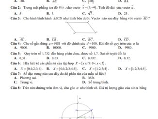 Đề cuối học kỳ 1 Toán 10 năm 2023 2024 trường THPT Hướng Hóa Quảng Trị