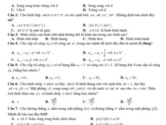 Đề cuối học kỳ 1 Toán 11 năm 2023 2024 trường THPT Kinh Môn Hải Dương