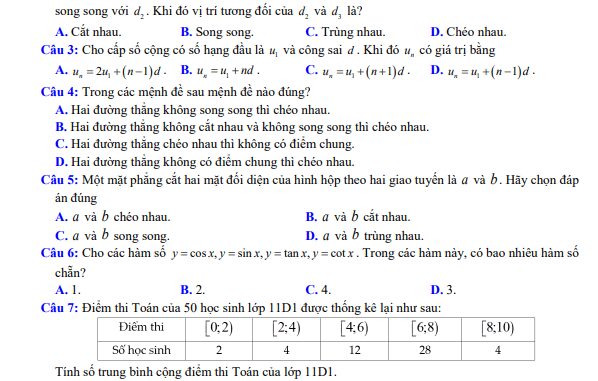 Đề cuối kì 1 Toán 11 năm 2023 2024 trường THPT Hùng Vương Bình Phước