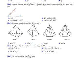 Đề cuối kì 1 Toán 11 năm 2023 2024 trường THPT Thiệu Hóa Thanh Hóa