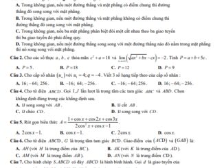 Đề cuối kì 1 Toán 11 năm 2023 2024 trường THPT Trần Quốc Toản Đắk Lắk