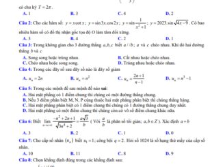 Đề cuối kì 1 Toán 11 năm 2023 2024 trường THPT Yên Lạc Vĩnh Phúc