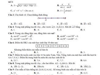 Đề cuối kỳ 1 Toán 10 năm 2023 2024 trường chuyên Hoàng Văn Thụ Hòa Bình