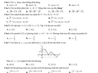 Đề cuối kỳ 1 Toán 10 năm 2023 2024 trường THPT Buôn Đôn Đắk Lắk