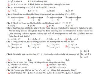 Đề cuối kỳ 1 Toán 10 năm 2023 2024 trường THPT Ngọc Tảo Hà Nội