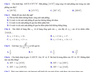 Đề cuối kỳ 1 Toán 11 năm 2023 2024 trường THPT Diễn Châu 2 Nghệ An