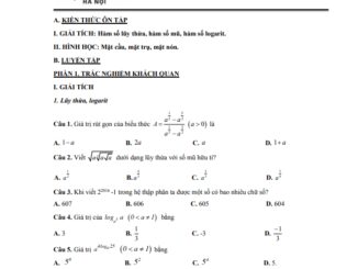 Đề cương học kỳ 1 Toán 12 năm 2020 2021 trường THPT Xuân Đỉnh Hà Nội