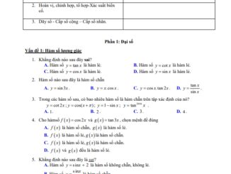 Đề cương ôn thi học kỳ 1 Toán 11 năm 2020 2021 trường THPT Đống Đa Hà Nội