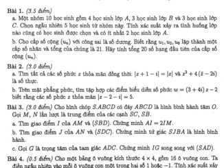 Đề ĐGCB học kỳ 1 Toán 11 năm 2020 2021 trường THPT chuyên KHTN Hà Nội