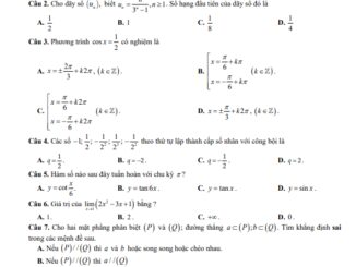 Đề học kì 1 Toán 11 năm 2023 2024 trường THPT B Bình Lục Hà Nam