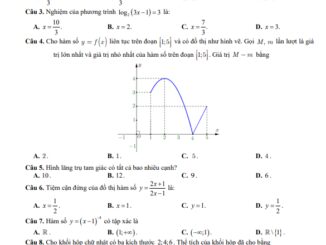 Đề học kì 1 Toán 12 năm 2023 2024 trường TH THCS THPT Đại học Hà Tĩnh