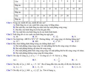 Đề học kỳ 1 Toán 11 năm 2023 2024 trường THPT Giao Thủy Nam Định