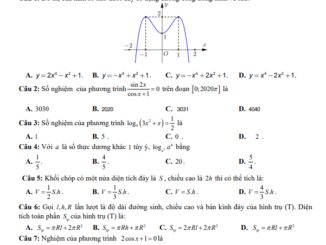 Đề khảo sát chất lượng lần 1 Toán 12 năm 2020 2021 trường Quế Võ 1 Bắc Ninh