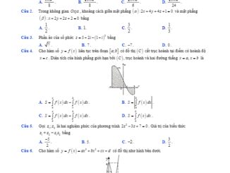 Đề khảo sát chất lượng Toán 12 năm 2019 sở GD&ĐT Cần Thơ