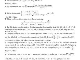 Đề khảo sát HSG Toán 11 lần 1 năm 2019 2020 trường Hậu Lộc 4 Thanh Hóa