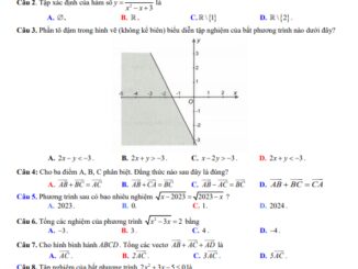 Đề khảo sát lần 2 Toán 10 năm 2023 2024 trường THPT chuyên Thái Bình