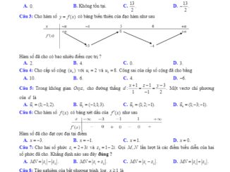 Đề khảo sát năng lực Toán 12 năm 2020 trường THPT Ngô Gia Tự Phú Yên