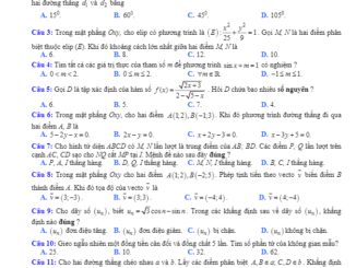 Đề khảo sát Toán 11 lần 2 năm 2019 2020 trường Tam Dương Vĩnh Phúc
