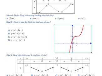 Đề khảo sát Toán 12 lần 1 năm 2019 2020 trường Thạch Thành 3 Thanh Hóa